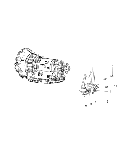 2016 Ram 1500 Bracket Transmission Mount Diagram for 68159783AA