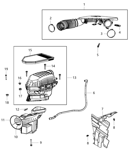 2014 Dodge Charger Hose Make Up Air Diagram for 5184805AD