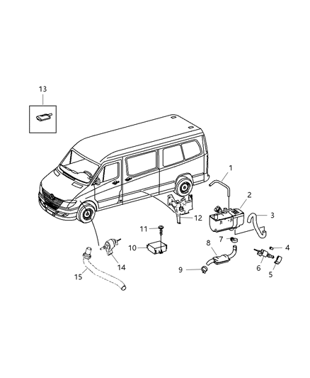 2007 Dodge Sprinter 2500 Auxiliary Warm Water Heater Mounting / Cargo & Passenger Van Diagram