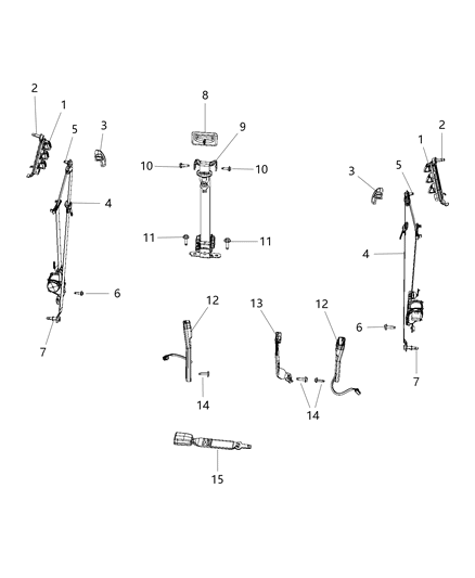 2013 Ram 5500 Seat Belts Front, Body Diagram 1 - Thumbnail