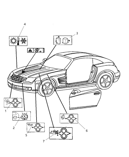 2008 Chrysler Crossfire Label Fuse Block Diagram for 68018055AA