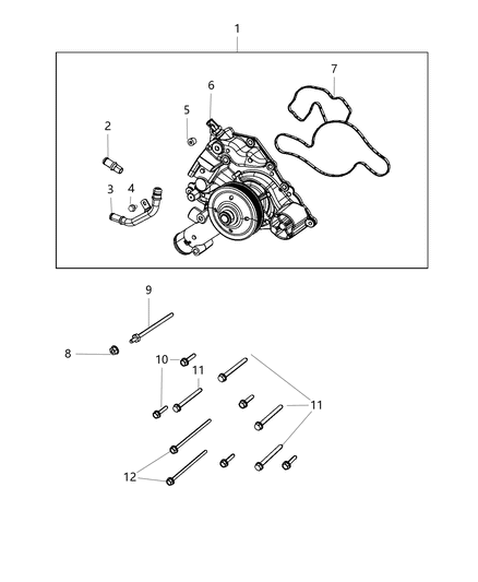 2017 Ram 3500 Water Pump Stud Diagram for 6506684AA