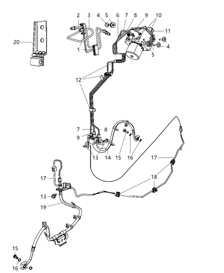 2008 Dodge Ram 5500 Module Anti-Lock Brake System Diagram for 68031391AB