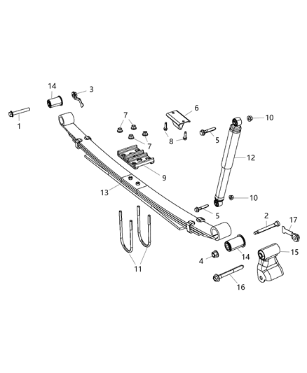 2013 Ram 3500 Shock Absorber Kit Suspension Rear Diagram for 68191261AA
