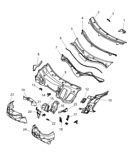 2004 Chrysler Crossfire Lower Dash Panel, Passenger Side Diagram for 5096677AA
