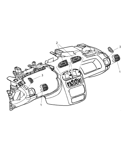 2003 Dodge Neon Grille Demister Diagram for RB23WL5AB