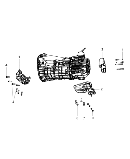 2008 Jeep Liberty Bracket Transmission Mount Diagram for 52125139AC