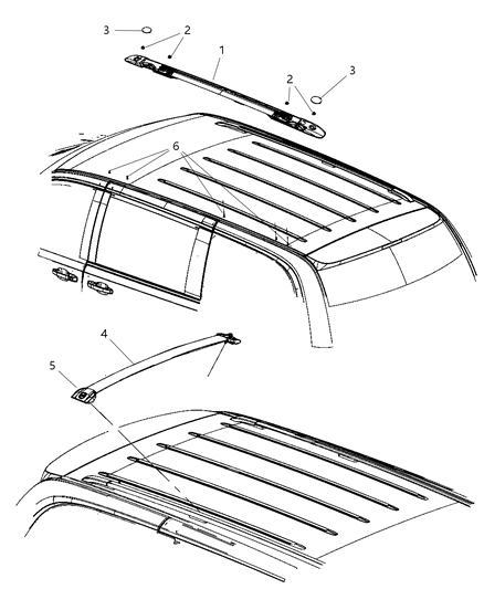 2012 Ram C/V Roof Rack Diagram