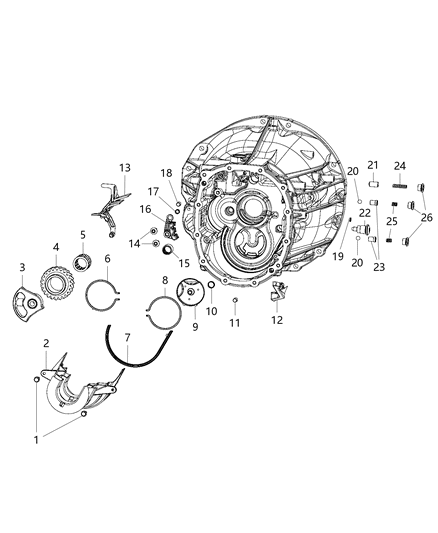 2019 Jeep Wrangler Front Case & Related Parts of Manual Transmission Diagram 2 - Thumbnail
