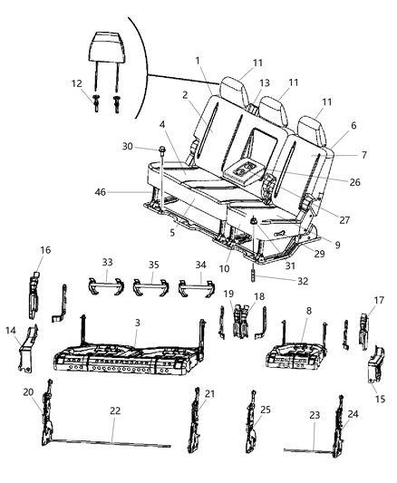2010 Dodge Ram 2500 Mega Cab - Split Seat Diagram 1 - Thumbnail