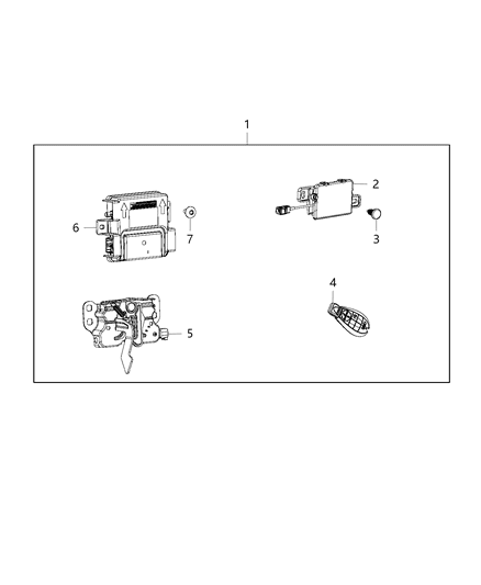 2016 Ram 3500 Pickup Remote Start of Mopar Accessories - Component Parts Diagram