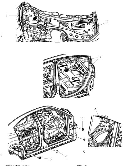 2011 Dodge Charger Patch Mastic Diagram for 68045106AA