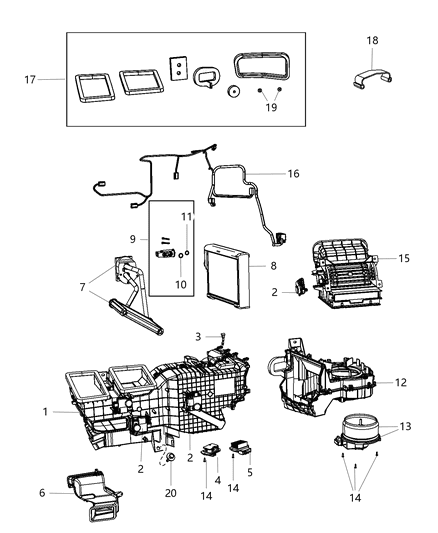 2014 Ram 3500 Pickup A/C & Heater Unit Diagram