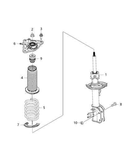 2018 Jeep Compass Spring, Rear Diagram for 68284142AB