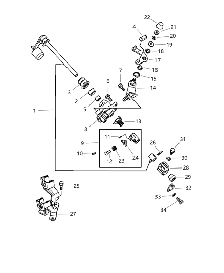 2002 Chrysler Sebring Coupe Controls, Gearshift Diagram
