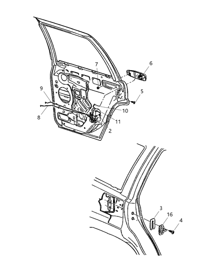2002 Jeep Grand Cherokee Handle, Outside, Stone White, Rear Outer Passenger Side Diagram for 5FW46SW1AB