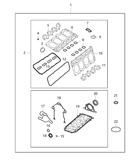 2009 Jeep Commander Engine Gasket / Install Kits Diagram 3 - Thumbnail