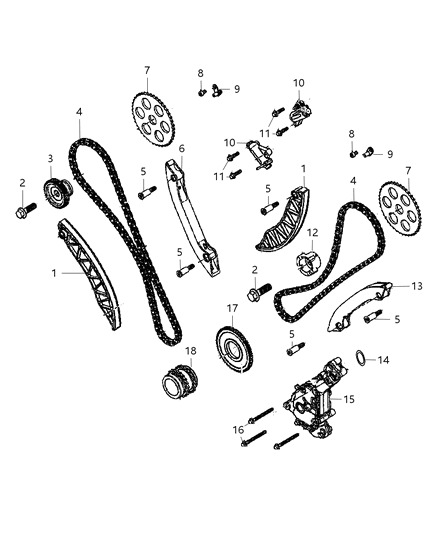2011 Jeep Grand Cherokee Tensioner Guide Diagram for 68148429AA