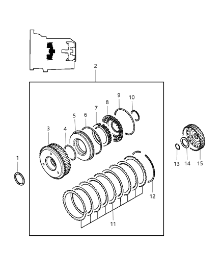 2002 Chrysler Sebring Coupe Gear Train - Clutch, Front Diagram