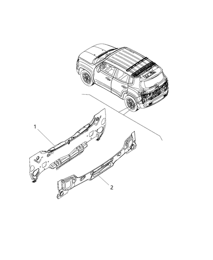 2016 Jeep Renegade Plug Liftgate Opening Panel Diagram for 68313783AA