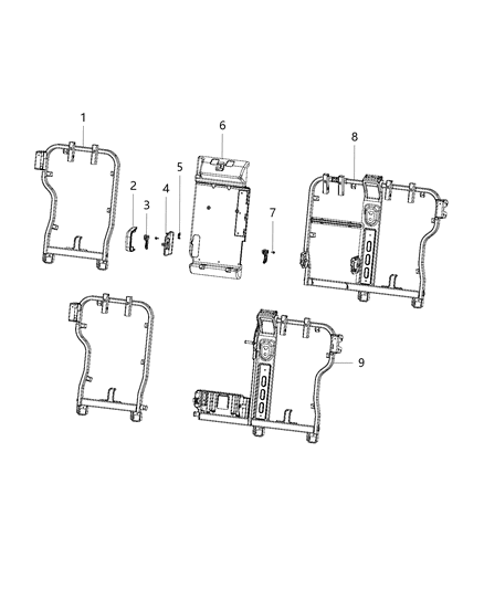 2019 Jeep Compass Armrest Bracket, Rear Inner Driver Side Diagram for 68293536AA