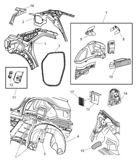 2005 Dodge Magnum Quarter Panel Diagram 1 - Thumbnail