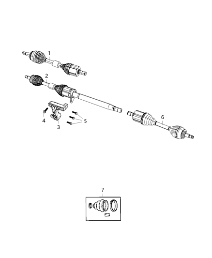 2017 Chrysler 200 Axle Assembly, Front Passenger Side Diagram for 52123729AB