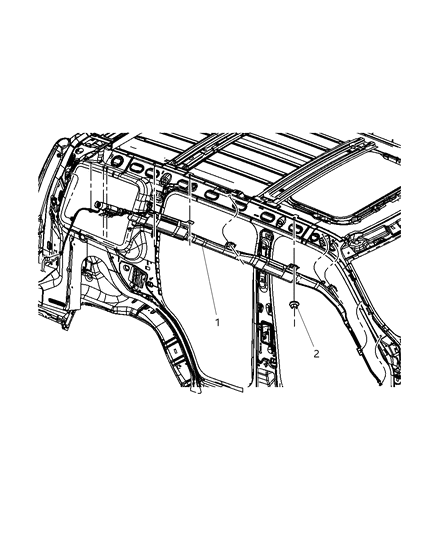2009 Jeep Liberty Air Bag Side Curtain Diagram for 52029411AC