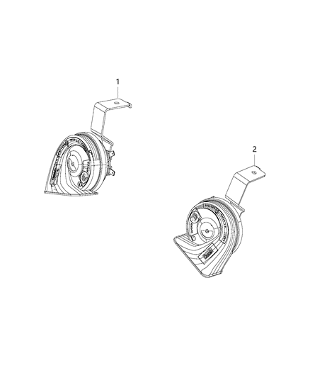2016 Chrysler 200 Horn And Bracket High Note Diagram for 68207363AA