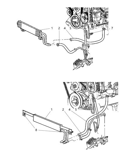 2006 Dodge Ram 3500 Hose Power Steering Return Diagram for 52113735AF