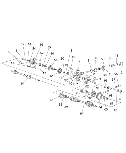 2001 Chrysler Town & Country Retainer Differential Diagram for 4773735AB