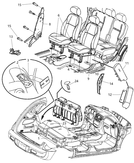 2005 Chrysler PT Cruiser Recliner Diagram for 5139212AA