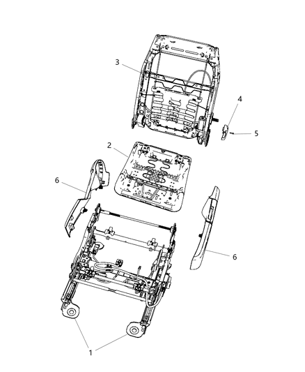 2010 Chrysler Sebring Adjusters, Recliners & Shields - Driver Seat - Power Diagram 1 - Thumbnail