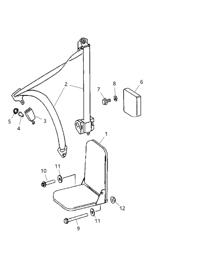 2008 Dodge Sprinter 2500 Passenger Front Jump Seat Diagram 1 - Thumbnail