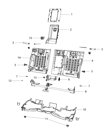 2017 Chrysler 200 Seat Frame Retainer, Rear Diagram for 4519960AB