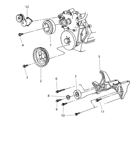 1998 Jeep Grand Cherokee Drive Pulleys Diagram 2 - Thumbnail