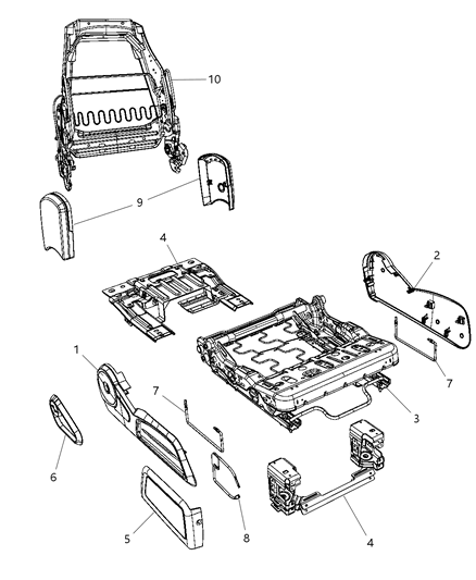 2009 Chrysler PT Cruiser Fastener Diagram for 68015087AA