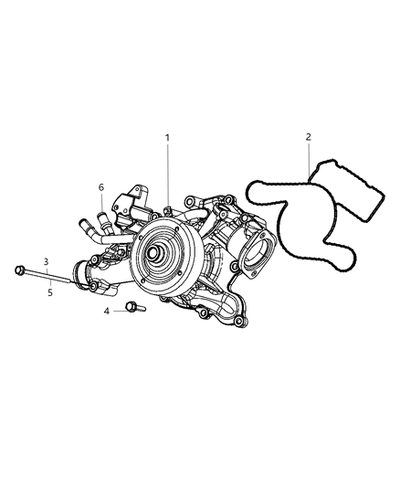 2008 Chrysler Aspen Water Pump & Related Parts Diagram 2 - Thumbnail