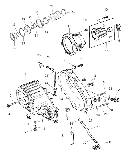 1998 Jeep Cherokee Case & Related Parts of Transfer Case Model Diagram 2 - Thumbnail