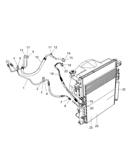 2009 Jeep Liberty Line A/C Suction Diagram for 55038107AA