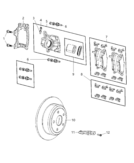 2011 Jeep Wrangler Rotor Brake Rear Diagram for 2AMV0147AA