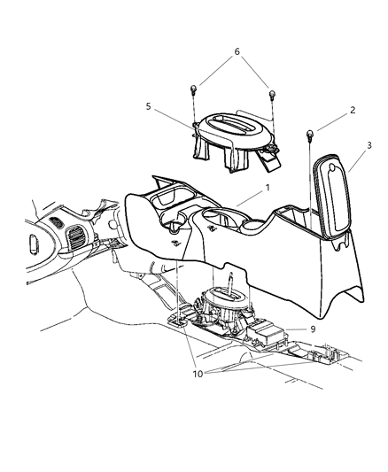 2003 Dodge Neon Bezel, Front Diagram for TR38LAZAB
