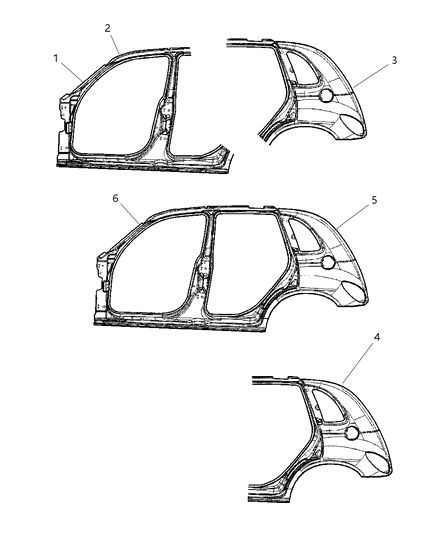 2006 Chrysler PT Cruiser Aperture Panel Diagram