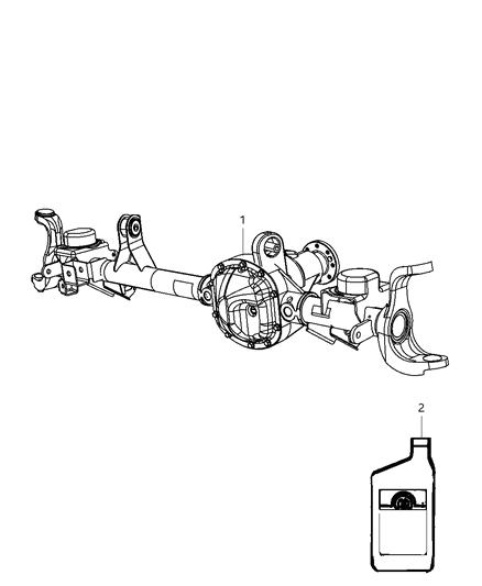 2009 Jeep Wrangler Axle Assembly , Front Diagram 2 - Thumbnail