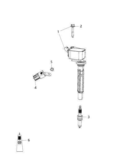 2018 Jeep Wrangler All-new Model Spark Plugs, Ignition Coil Diagram 1 - Thumbnail