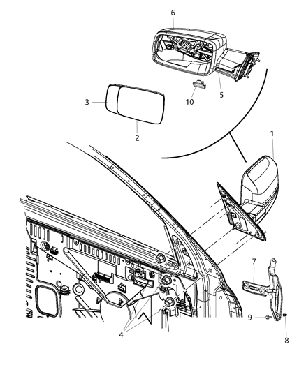 2016 Ram 5500 Mirror, Exterior Diagram