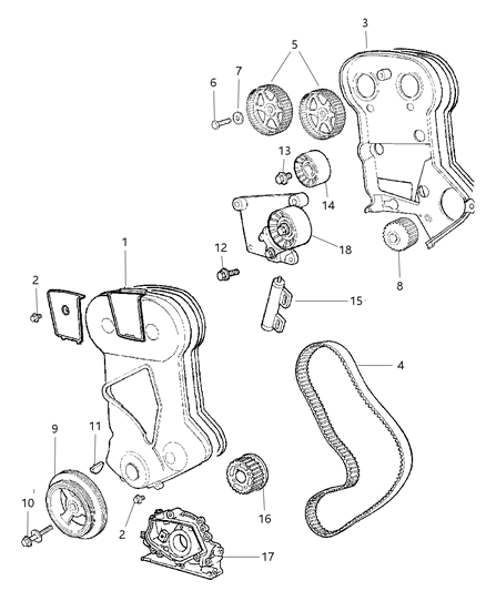 2003 Dodge Stratus Crankshaft Pulley Diagram for 4694268AB