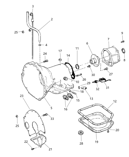 1997 Jeep Wrangler Case & Related Parts of Automatic Transmission Diagram 2 - Thumbnail