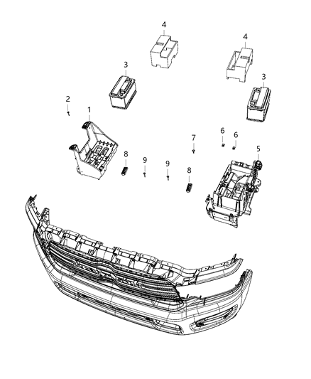 2020 Ram 2500 Tray And Support, Battery Diagram 1 - Thumbnail