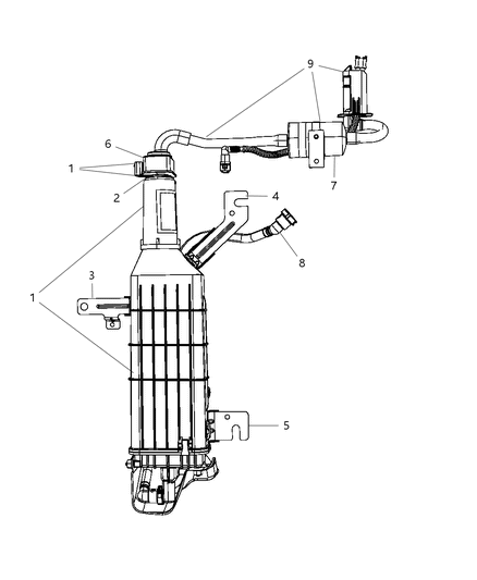 2008 Dodge Grand Caravan Vapor Canister & Related Diagram